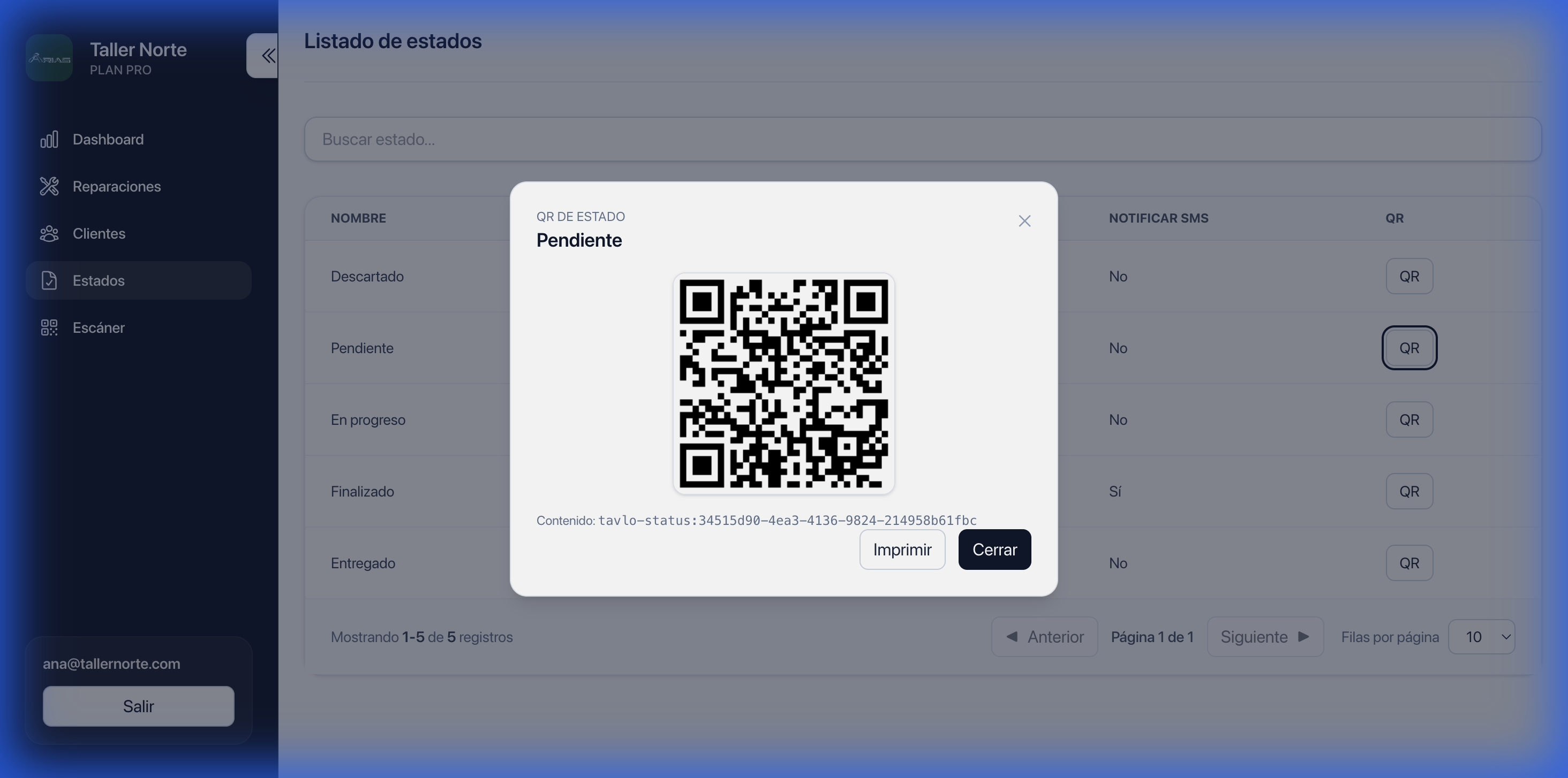 Sistema de generación de códigos QR únicos